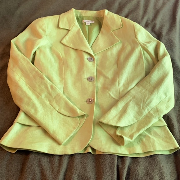 Coldwater Creek Jackets & Blazers - Coldwater Creek green jacket. Three buttons. Ruffled detailing bottom. Size 8